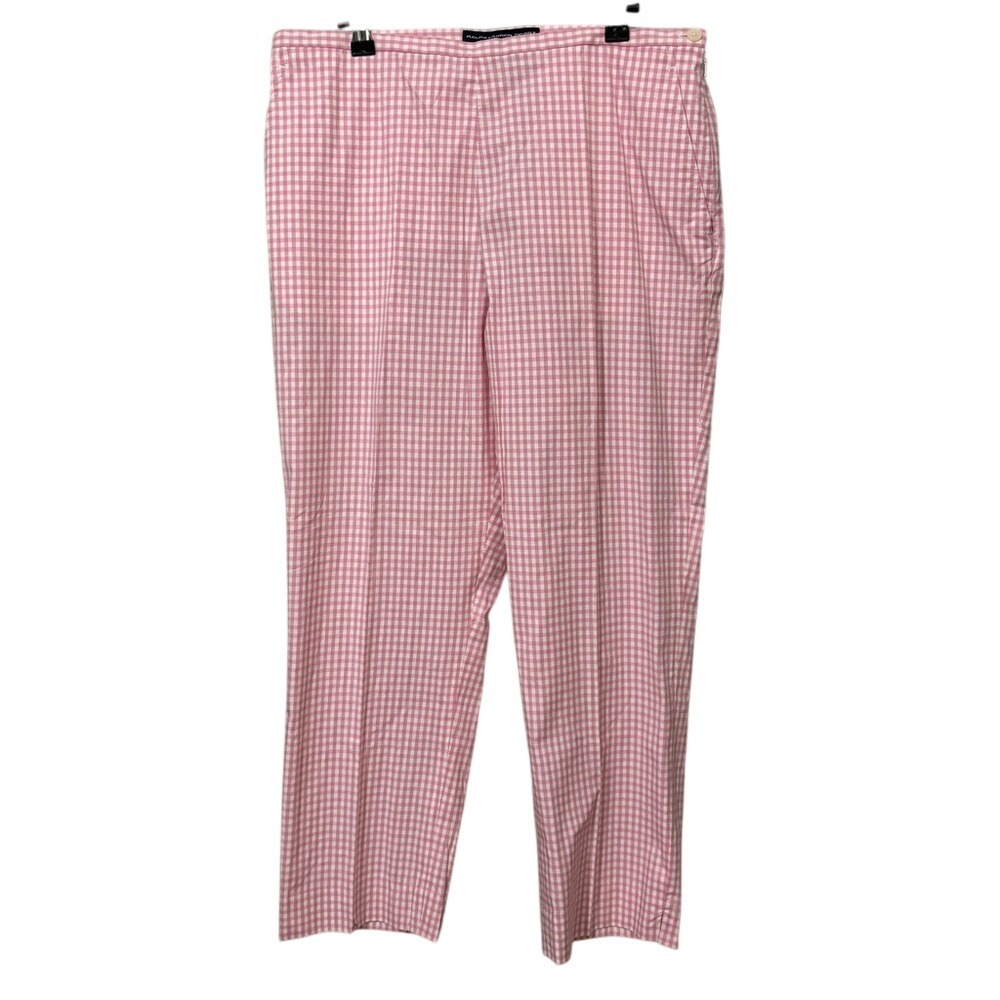 Ralph Lauren Sport Pink and White Gingham‎ Straight Leg Pants